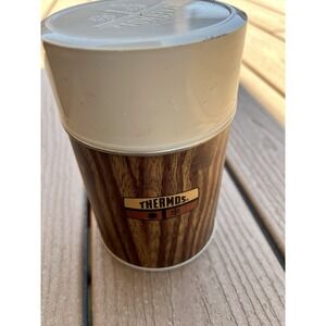 THERMOS Brown KING-SEELY 73A63 10 oz SIZE HOT COLD BOTTLE‎ LID VINTAGE Tumbler